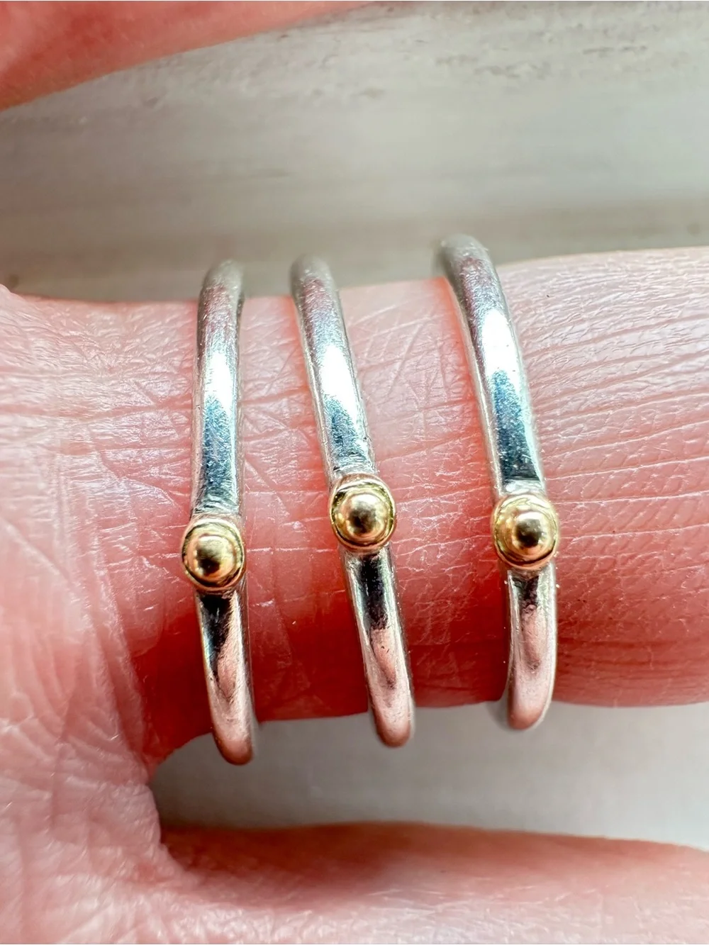 Kate Maller - Rose Cut Diamond Staking Ring | Sterling Silver and 14K | 4.5